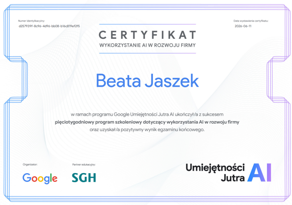 google AI umiejętności jutra